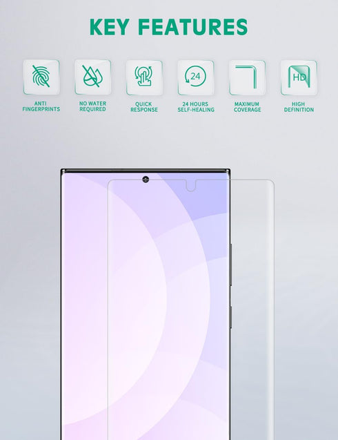 apiker 4 Pack Screen Protector Compatible with Samsung Galaxy Note 10 Plus, Soft TPU Film for Fingerprint Sensor