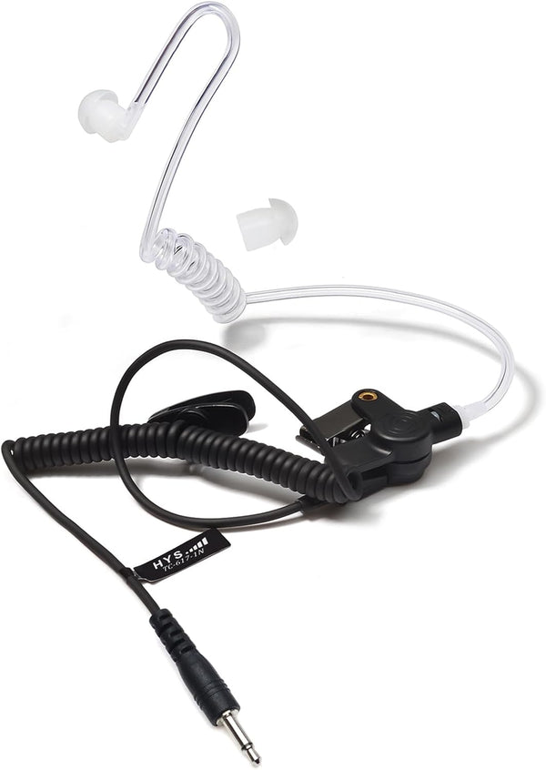 HYS Receiver/Listen ONLY Surveillance Earpiece, 3.5mm Headset with Clear Acoustic Tube for Radios