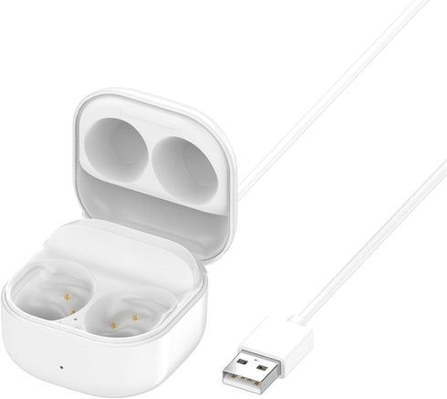 Charging Case for Samsung Galaxy Buds FE SM-R400, Wireless Charger Case Replacement with USB-C Cable (White)