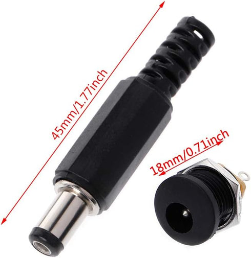 Hisocute 5 5.5mm 2.1mm Connector+5 Pcs X Male for Power Plug Pcs Screw Lock Female Banana Cable Connector Plug Screw