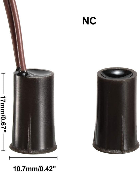 uxcell N.C. Recessed Wired Security Window Door Contact Sensor Alarm Magnetic Reed Switch Brown RC-33 5pcs