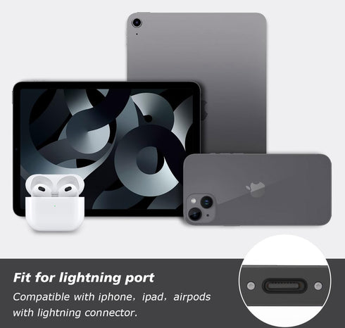 12PACK Lightning Anti Dust Plug with Easy-Grip Tab Compatible with iPhone 14, 13, 12, 11, 10, XS, XR, 8, 7, Charging