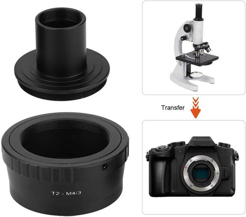 Bindpo T2-M4/3 M42 23.2mm M4/3 Microscope Adapter with Thread, Converter for T Mount Microscope Eyepiece to for Mount