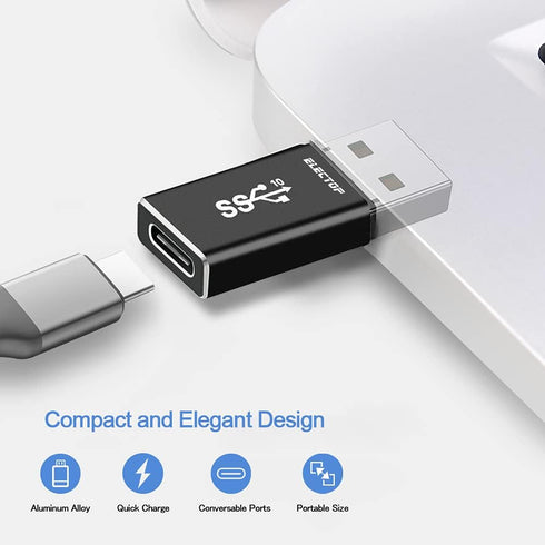 ELECTOP Double Sides 10Gbps USB 3.1 GEN 2 Male to Type-C Female Adapter, Support Charging & Data Transfer