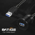 3.0 1ft BATIGE Single Port USB Male to Female AUX Car Mount Flush Cable Waterproof Extension for Car Truck Boat