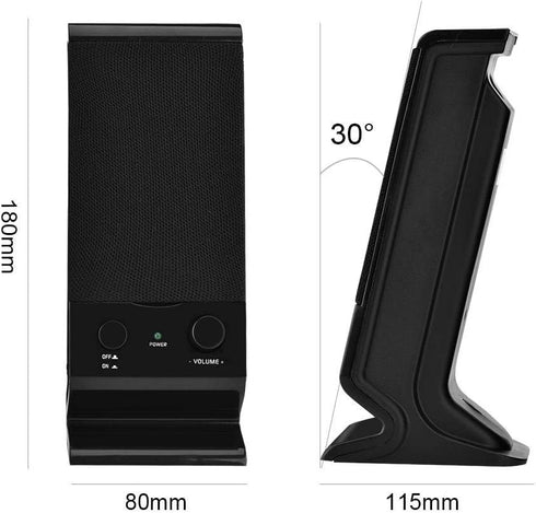 Wired Computer Speakers for PC Desktop Laptop Tablet Smartphones, Mini USB 2.0 Speaker Subwoofer