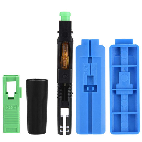 Hilitand 100Pcs SC/APC Fiber Optic Cable Adapter, Embedded Quick Fast Connector (Straight Plug)
