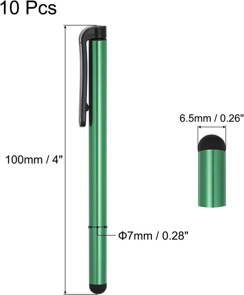 MECCANIXITY 10pcs Stylus Pens for Touch Screens Universal Capacitive Stylus Pencil Sensitivity for Phone Tablet All Capacitive Touch Screen Device, Green