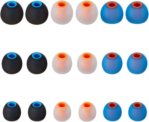 Earbud Tips Soft Silicone Replacement Tips for in-Ear Headphones (Inner Hole 3.8mm - 4.2mm) 9 Pairs S/M/L