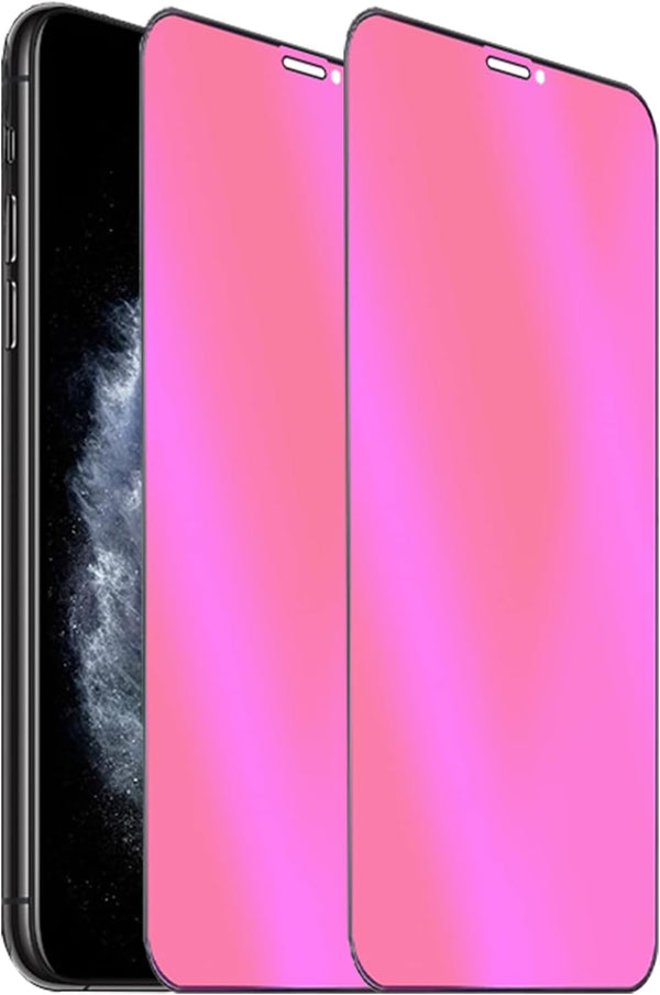 2 Pack Anti-Blue Privacy Tempered Glass Suit for iPhone X/iPhone XS/iPhone 11 Pro, Mirror Anti-Spy Screen Protector