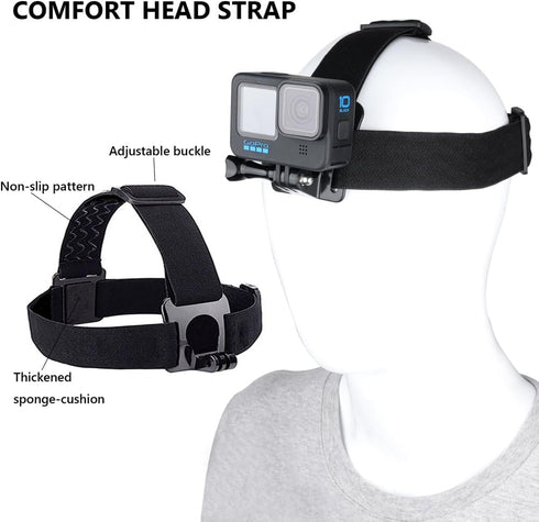 TANSUO Chest Mount Strap Harness Head Strap, Quick Release Chesty Body Mount with Phone Clip, Head Strap+Chest Strap