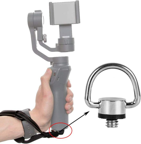 Stainless Steel D Ring Screw Holder for Camera Fixing, 1/4"-20 Thread for Tripod DSLR, 2 Pack
