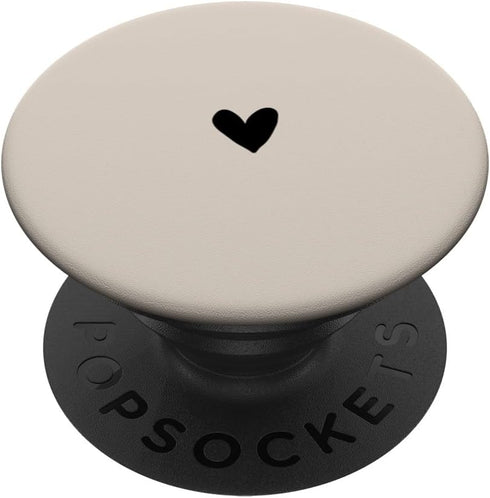 Hand Drawn Heart Design Sand/Beige/Tan Heart Minimalist Love PopSockets Adhesive PopGrip
