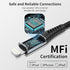 Short iPhone Charge Cable 6 Inch, 3Pack 0.5 Foot USB to Lightning Cord Braided for iPhone 14 13 12 11 Pro Max Xs 8 7 6 5 Plus, iPad Air/Mini(Black)