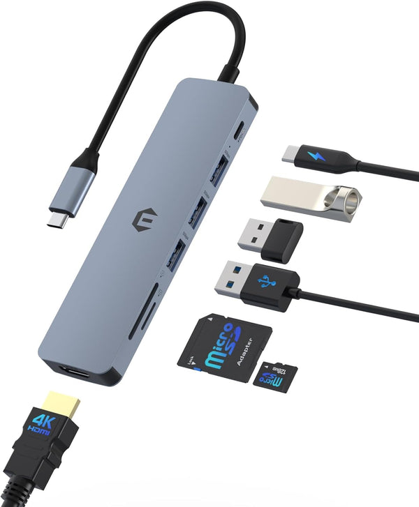 SUTOUG Docking Station 7-in-1 USB C Hub Multiport Adapter with HDMI 100W PD