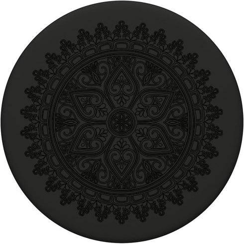 Moroccan Mandala Black Arabic Geometric Pattern Zen Gift - PopSockets Standard PopGrip