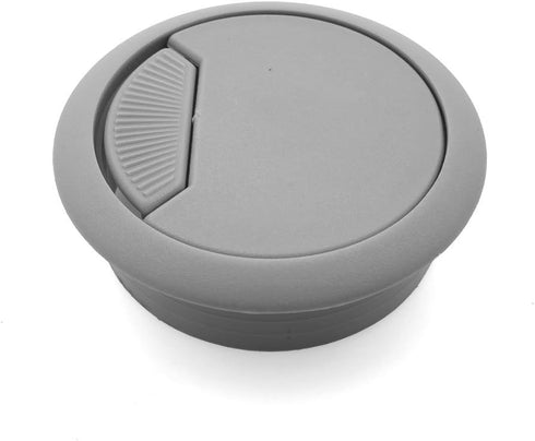 Modket M4327-51-GRY-3 PC Computer Cord Cable Organizer Hole Cover - 2" Gray Plastic Desk Grommet, 3 Pack