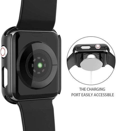 Misxi 2 Pack PC Case with Tempered Glass Screen Protector for Apple Watch SE 2 (2024) and Series 4-6, 40mm
