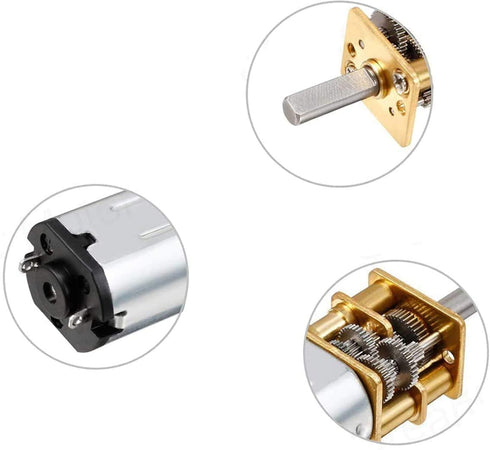 Lagogia 6V 1000RPM GA12-N20 3mm Pack 1 Micro DC Gear Speed Reduction Motor with Full Metal Gearbox Motor Shaft
