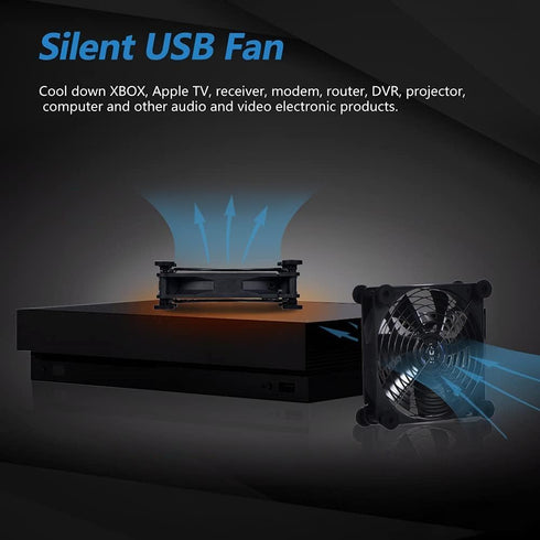 SCCCF 140mm 5V Quiet USB Portable Cooling Fan for Flat Panel TV Receiver Router DVR PlayStation Xbox Computer Cabinet