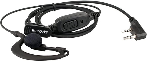 Retevis 2 Way Radio Earpiece, C-Type Earhook Headset with Mic, 2 Pin, Compatible with RT22, RT68, BAOFENG Walkie Talkies