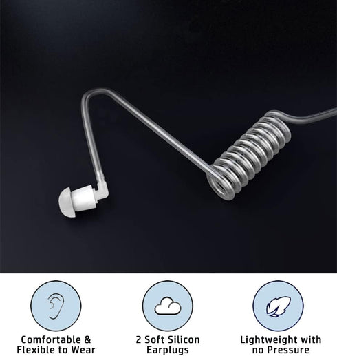 Earpiece Headset for Garmin Radio Rino 110 120 130 520HCX 530HCX 610 650 655T 700T 750 755T Walkie Talkie 2.5mm 1-pin FBI Style Covert Acoustic Tube PTT Earphone with Mic (Straight Plug)