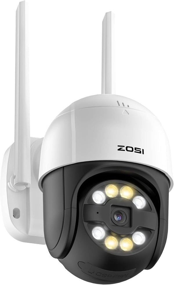 ZOSI 2K WiFi Pan/Tilt Security Camera, 3MP Outdoor Home PT Camera with Auto Tracking, 2-Way Audio, Night Vision