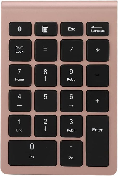 Sanpyl 22 Keys Numeric Keypad, Portable Mini Bluetooth Keyboard, Rechargeable Number Pad for Laptop Desktop PC (Rose