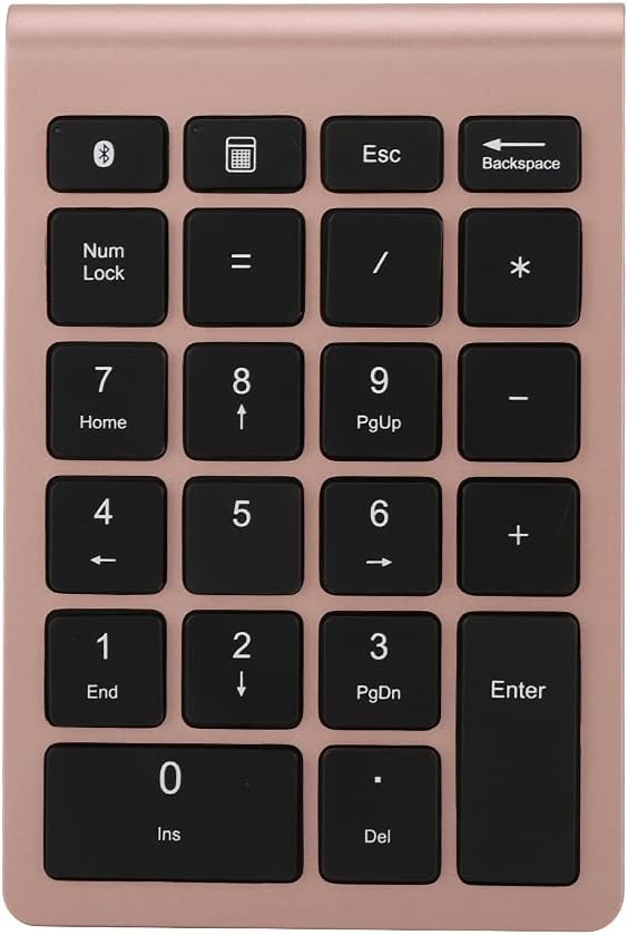 Sanpyl 22 Keys Numeric Keypad, Portable Mini Bluetooth Keyboard, Rechargeable Number Pad for Laptop Desktop PC (Rose