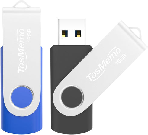 TosMemo USB Flash Drive 16GB Thumb Drive USB 2.0 Flash Drive Swivel Jump