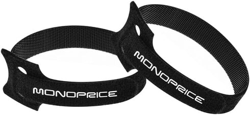 Monoprice Hook & Loop Fastening Cable Ties, 6 inch, 100 pcs/Pack - Black