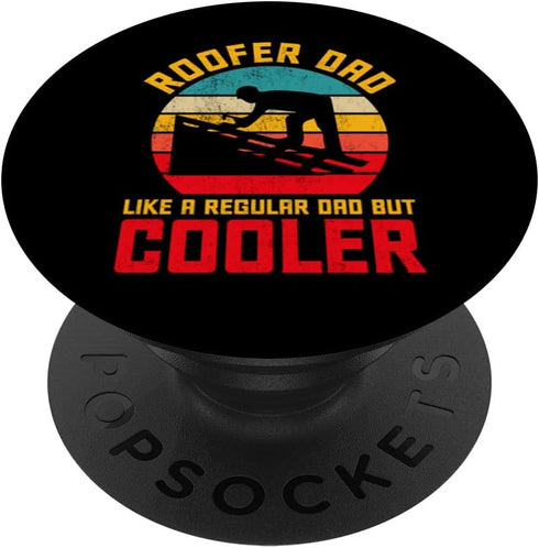Retro Roofer Dad But Cooler Funny Roofing Father's Day PopSockets Standard PopGrip