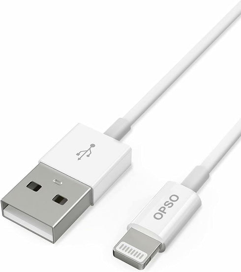 OPSO 3.3ft MFi Certified Lightning Cable - USB A to Lightning, Compatible with iPhone 14/13/12/11/XS/XR/8/7/6, White