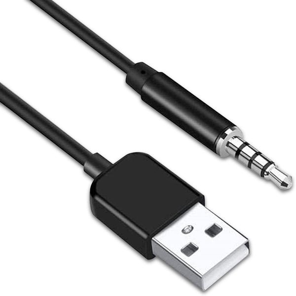 USB to 3.5mm Jack Audio Adapter, Male AUX to USB 2.0 Charge Cable for iPod Shuffle, MP3 Player, Headphones, 3.3FT