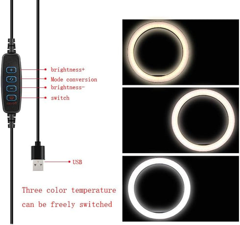 ThtRht 10'' 1/4 Ring Light Replacement Parts USB Switch Phone Holder Screw Joint Without Tripod Stand for Photography