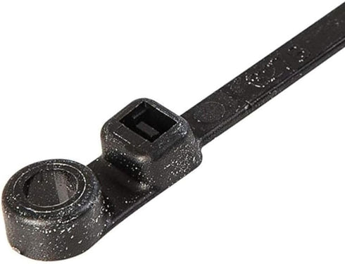 GTSE 100 Pack Black Screw Mount Head Zip Ties, 4" x 0.1", Zip Ties with Screw Hole