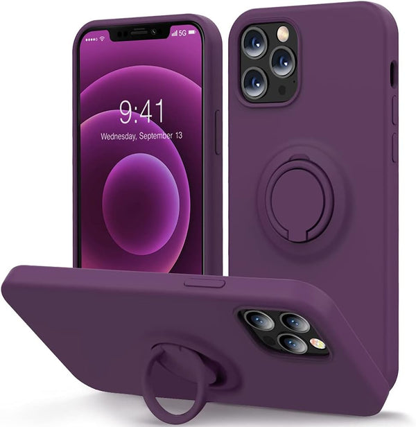 MOCCA iPhone 12 Pro Max Case 6.7 inch, Grape | Anti-Scratch Shockproof Protective Case with Ring Kickstand