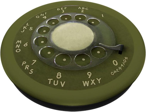 Rotary Phone Olive Green Retro Mid Century Vintage Dial PopSockets Standard PopGrip
