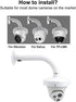 Security Camera J Type Wall Mount Bracket, Universal Dome Camera Mount for CCTV Security Camera, 180mm Length