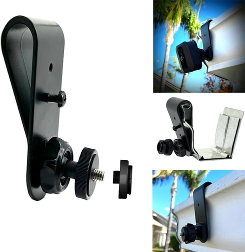 Set of 3 Whole House Security Camera Kit - 2X Rain Gutter Mount + 1x Stick Anywhere Magnetic Holder- Easy Install No Drill Needed, 1/4-20" Thread -Ideal for Ring Stick Up Blink Outdoor Indoor