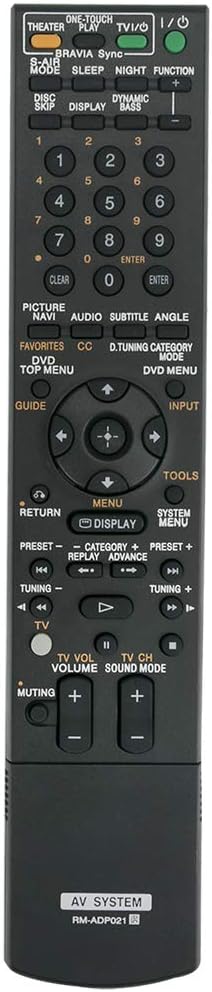 RM-ADP021 Replace Remote Control Compatible with Sony SS-WS82, SS-TS83, HCD-HDX678WF, and More Home Theater