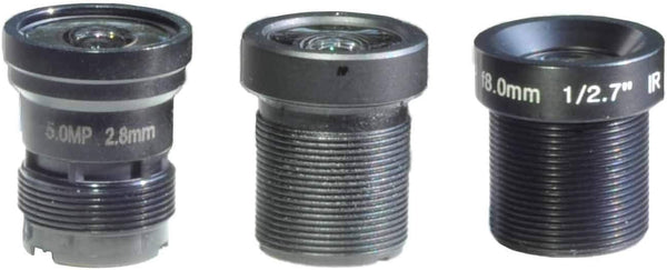 BlueFishCam 1/2.7" 2.8mm,3.6mm & 8mm Lenses Kits with IR Infrared Filter for CCTV