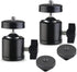 SLOW DOLPHIN 360 Degree Swivel Mini Ball Head Hot Shoe Mount Adapter with 1/4 Tripod Screw for Cameras, 2 Packs