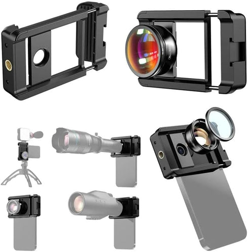 Leshareselect 10X 17mm Macro Lens Kit Phone Camera Lens + CPL Filter Thread Phone Clip Clamp Mount Holder with Cold