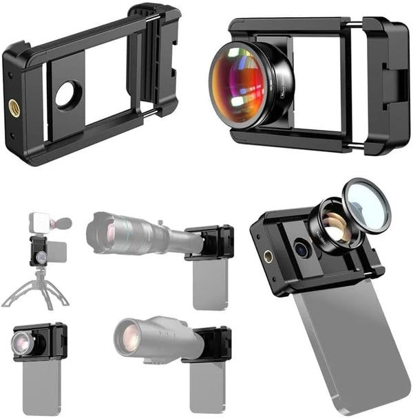 Leshareselect 10X 17mm Macro Lens Kit Phone Camera Lens + CPL Filter Thread Phone Clip Clamp Mount Holder with Cold