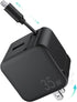 Retractable Wall Charger, 35W PD Fast USB Charger Block with Retractable Lightning Cables for iPhone, Portable Charger
