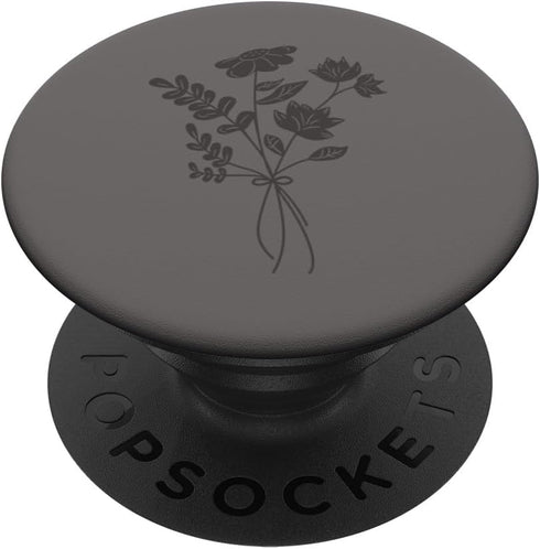 Gray Floral Flower Wildflower PopSockets Standard PopGrip
