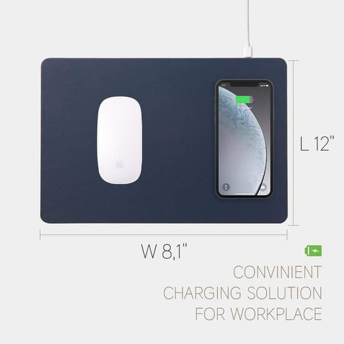 POUT H3 Portable Qi Wireless Charging Mouse Pad Mat for Laptops, Charges with iPhone, Airpod, Samsung Galaxy (Dust Gray)