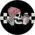 Skeleton Peace Sign Coffee Checkerboard - PopSockets Adhesive PopGrip