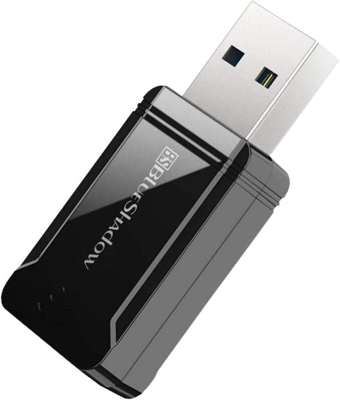 Blueshadow AC1300 USB WiFi Adapter, 2.4G/5G Dual Band Wireless Network Adapter for Desktop Computers, MU-MIMO WiFi